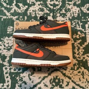 Nike Dunk Low Sneakers - Black and Orange